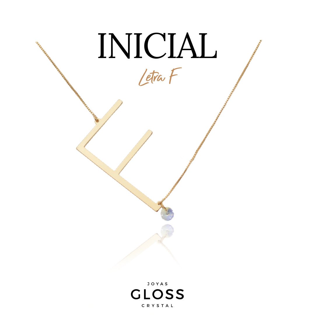 Collar Iniciales - Letra Maxi - Joyas Gloss Crystal