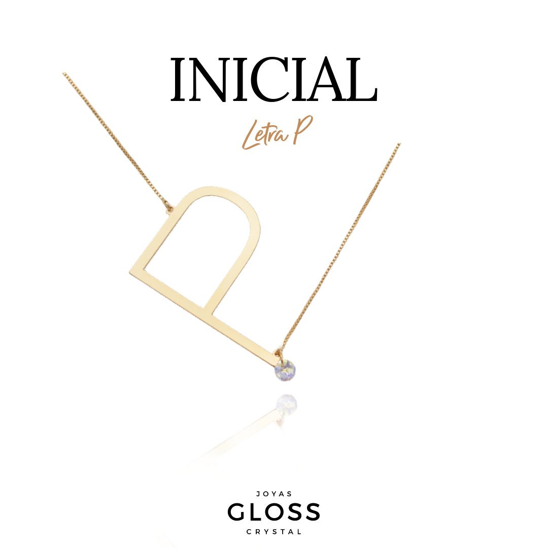 Collar Iniciales - Letra Maxi - Joyas Gloss Crystal