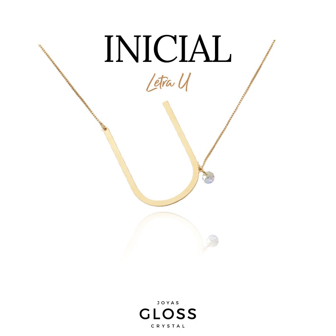 Collar Iniciales - Letra Maxi - Joyas Gloss Crystal