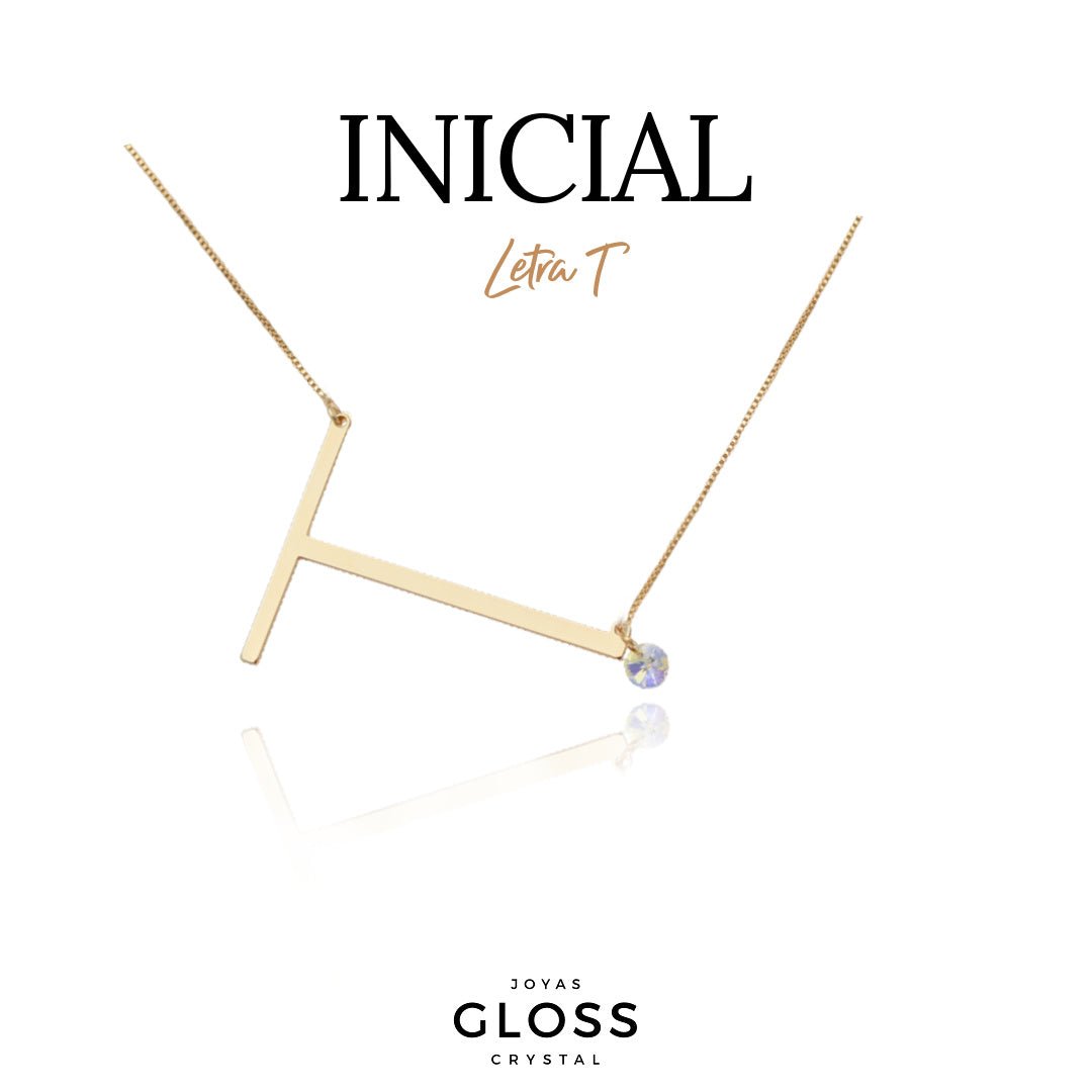 Collar Iniciales - Letra Maxi - Joyas Gloss Crystal