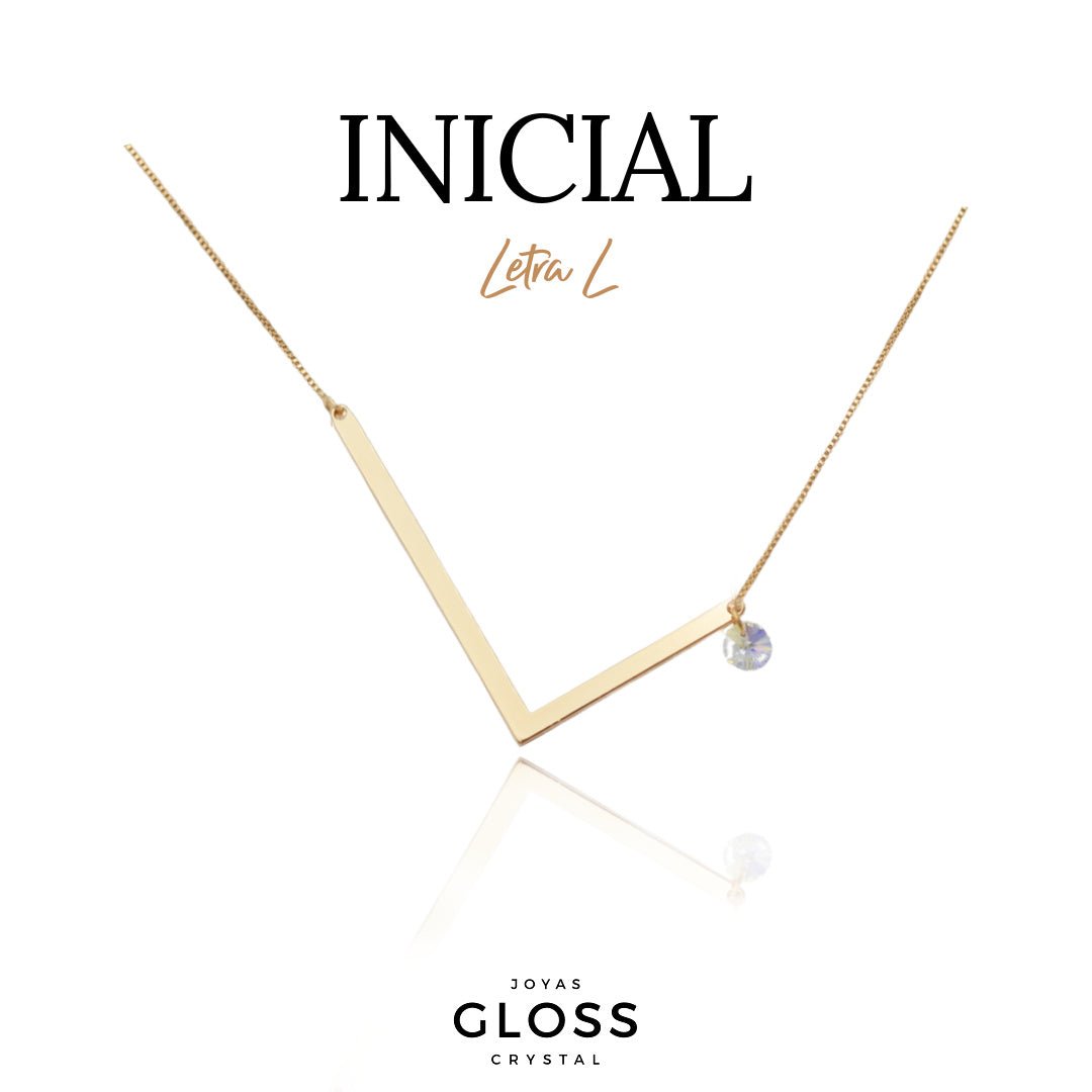 Collar Iniciales - Letra Maxi - Joyas Gloss Crystal