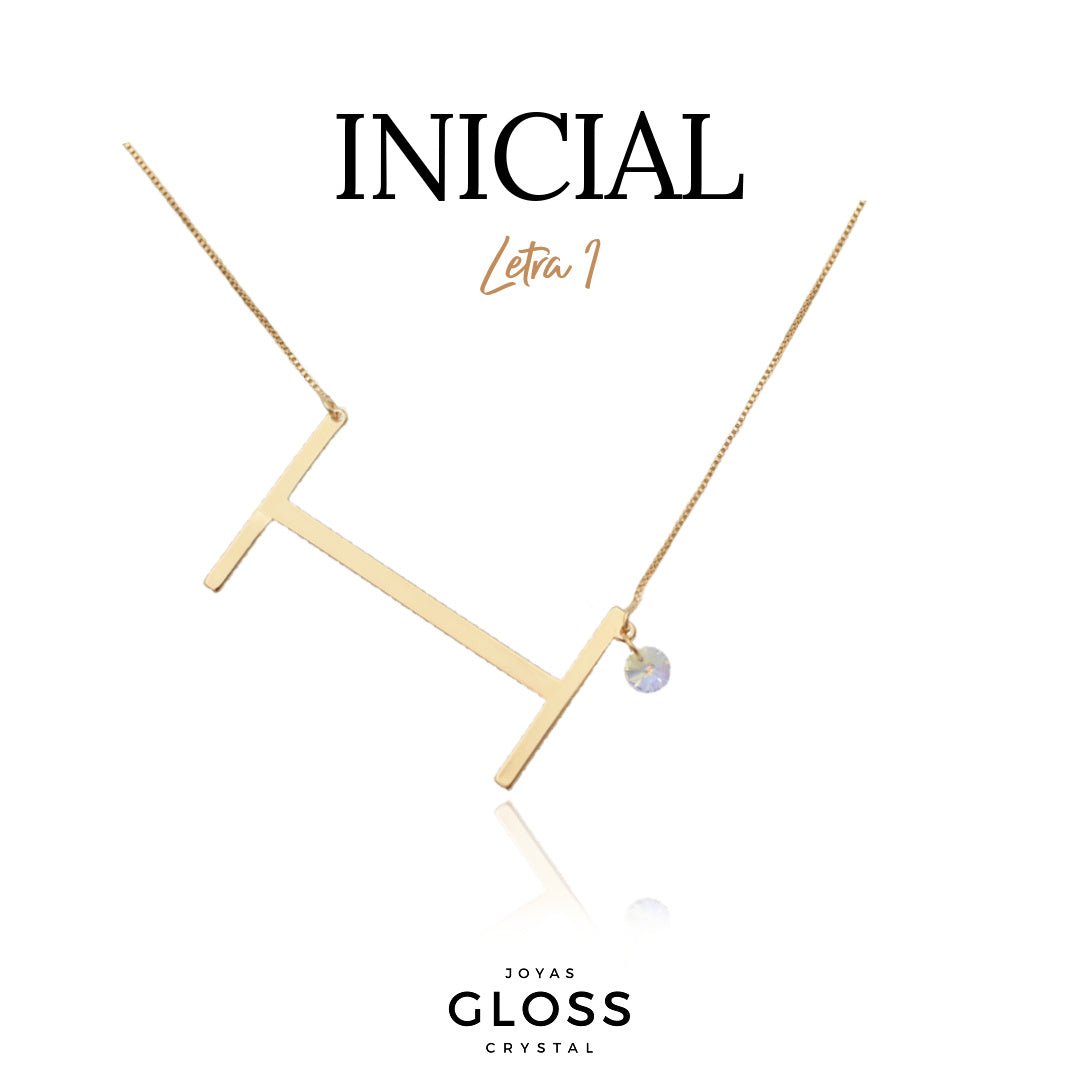 Collar Iniciales - Letra Maxi - Joyas Gloss Crystal