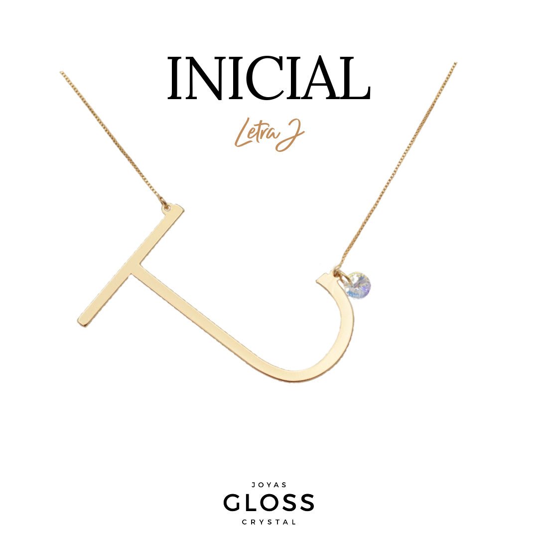 Collar Iniciales - Letra Maxi - Joyas Gloss Crystal