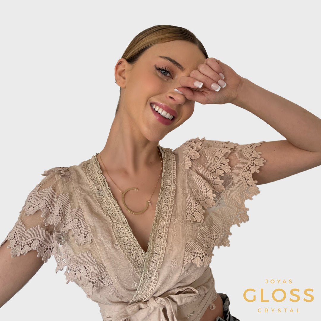 Collar Iniciales - Letra Maxi - Joyas Gloss Crystal