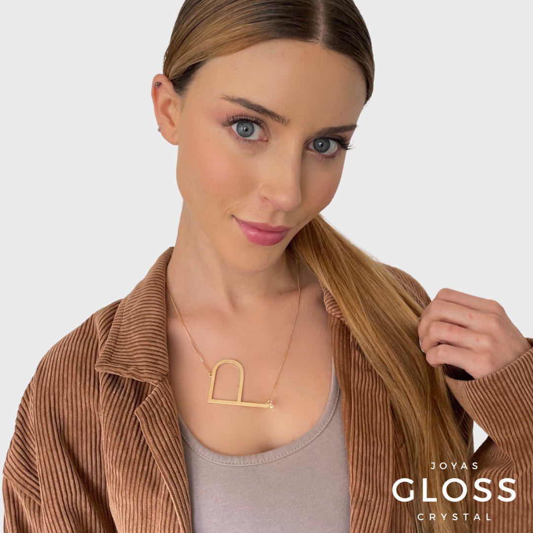 Collar Iniciales - Letra Maxi - Joyas Gloss Crystal