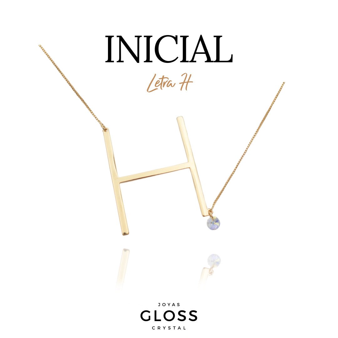 Collar Iniciales - Letra Maxi - Joyas Gloss Crystal
