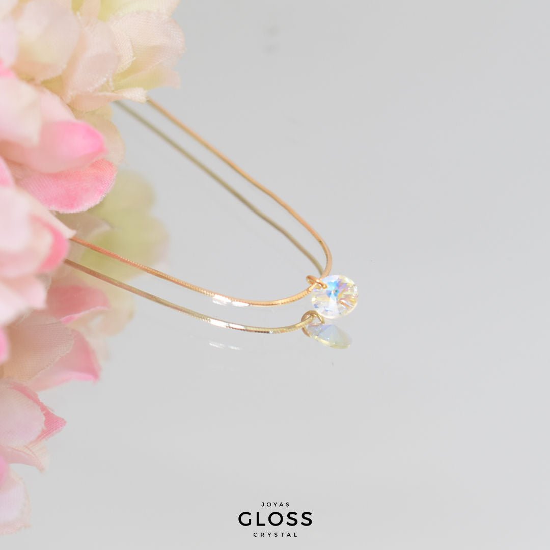 Collar Little Oro Crystal Swarovski - Joyas Gloss Crystal