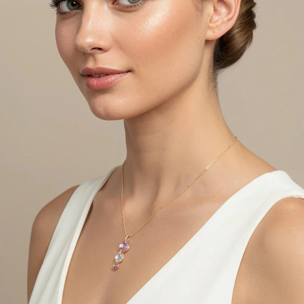 Collar Magdalena Swarovski Enchape de Oro 18k - Joyas Gloss Crystal