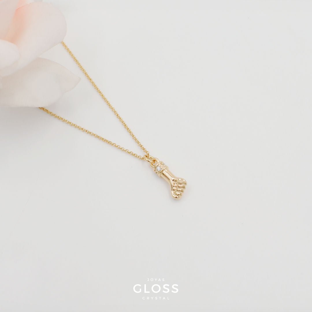Collar Mano del poder Oro - Joyas Gloss Crystal