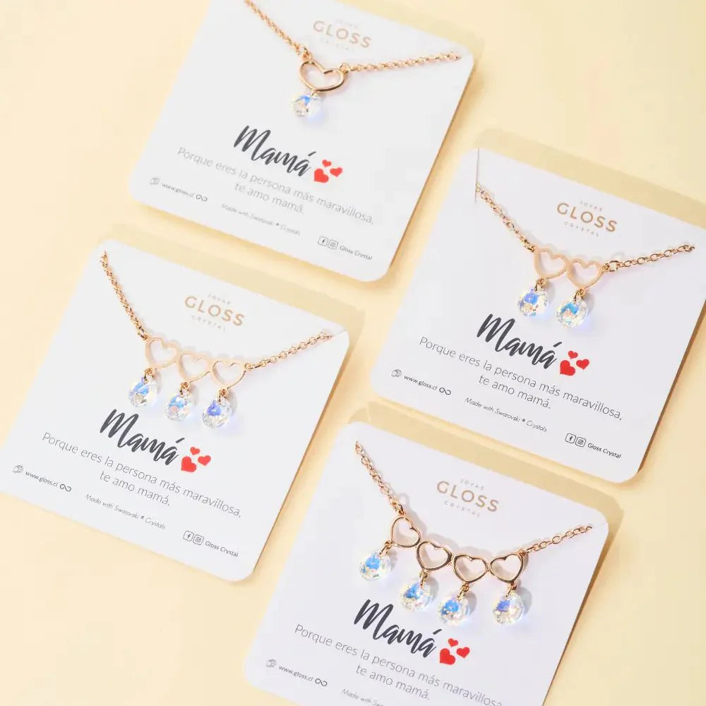Collar Mom Cuádruple Oro - Joyas Gloss Crystal