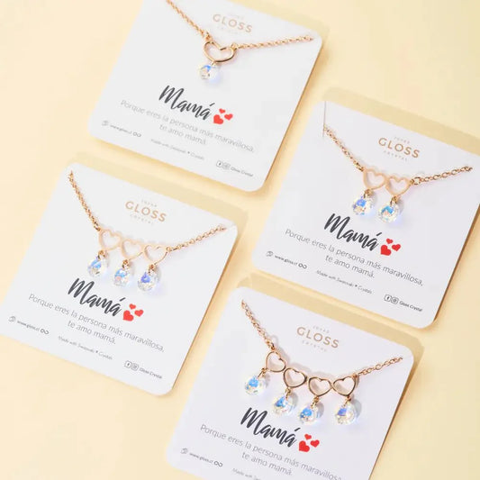 Collar Mom Cuádruple Oro - Joyas Gloss Crystal
