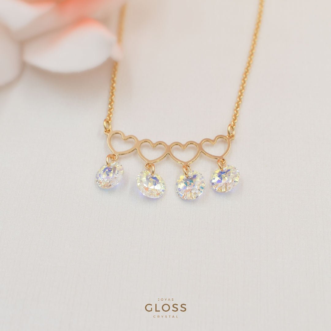 Collar Mom Cuádruple Oro - Joyas Gloss Crystal