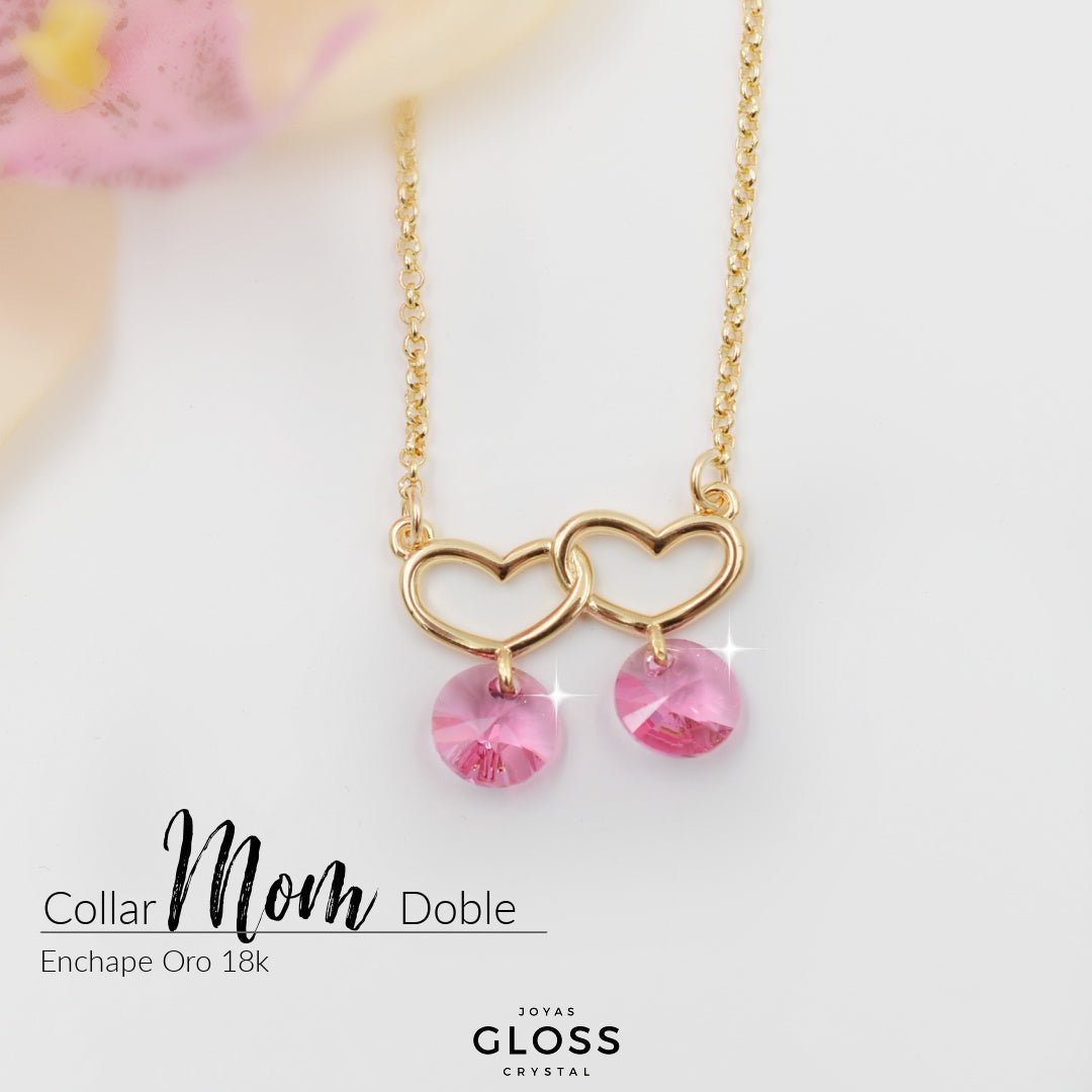 Collar Mom Doble Oro - Joyas Gloss Crystal