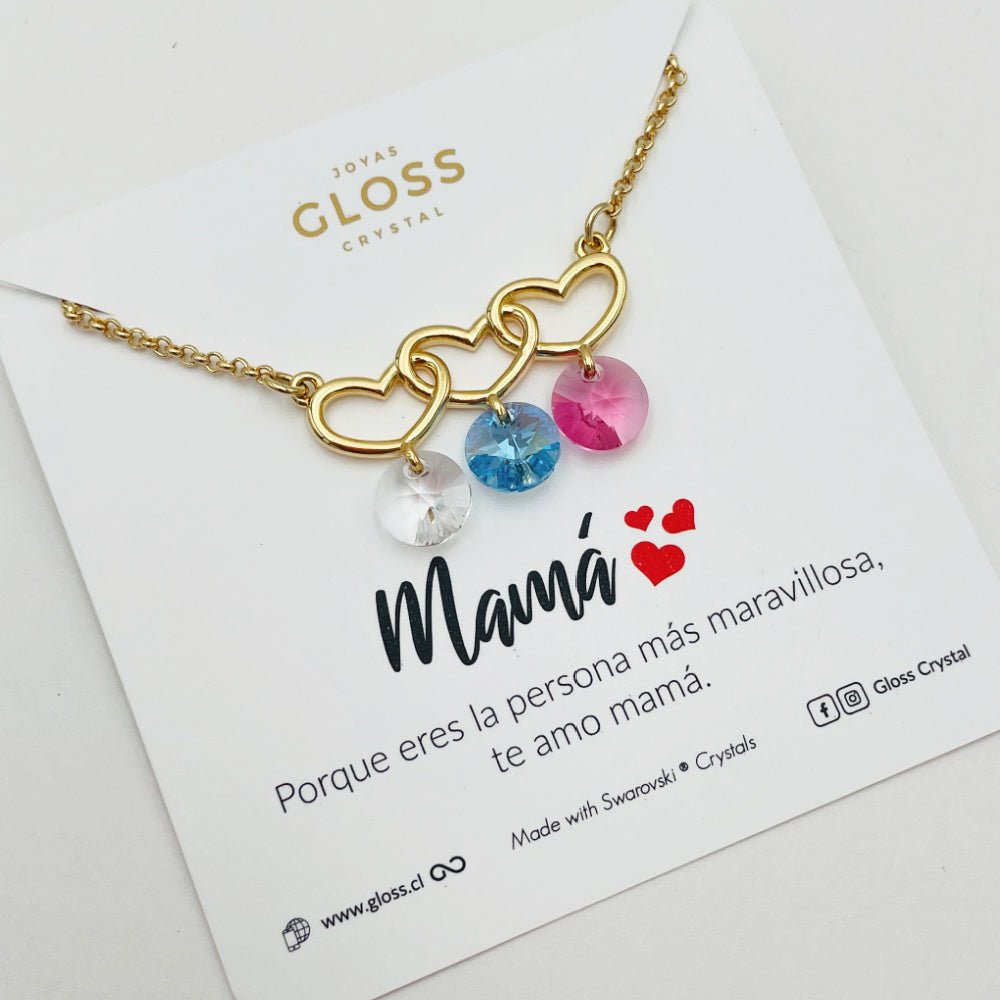 Collar Mom Triple Oro - Joyas Gloss Crystal