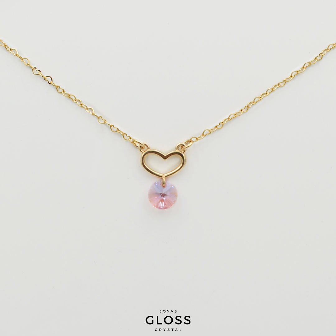 Collar Niña Corazón Rosé - Joyas Gloss Crystal
