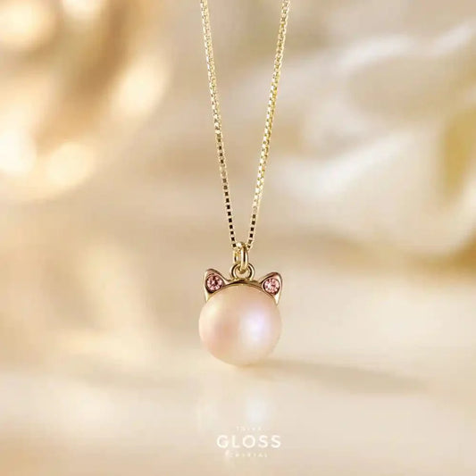 Collar Niñas Kitty Kat Plata + Swarovski - Joyas Gloss Crystal