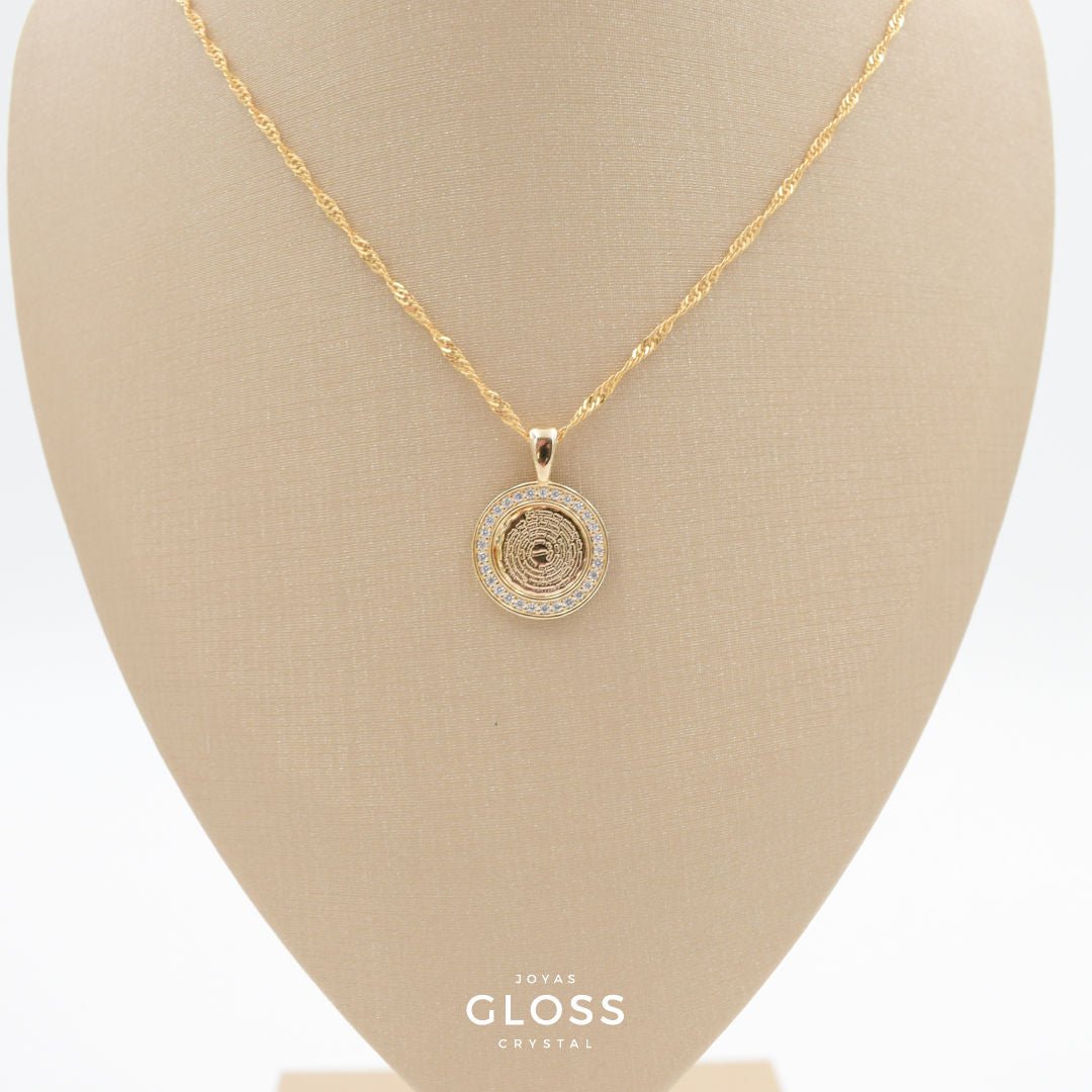 Collar Padre Nuestro Circón Oro - Joyas Gloss Crystal