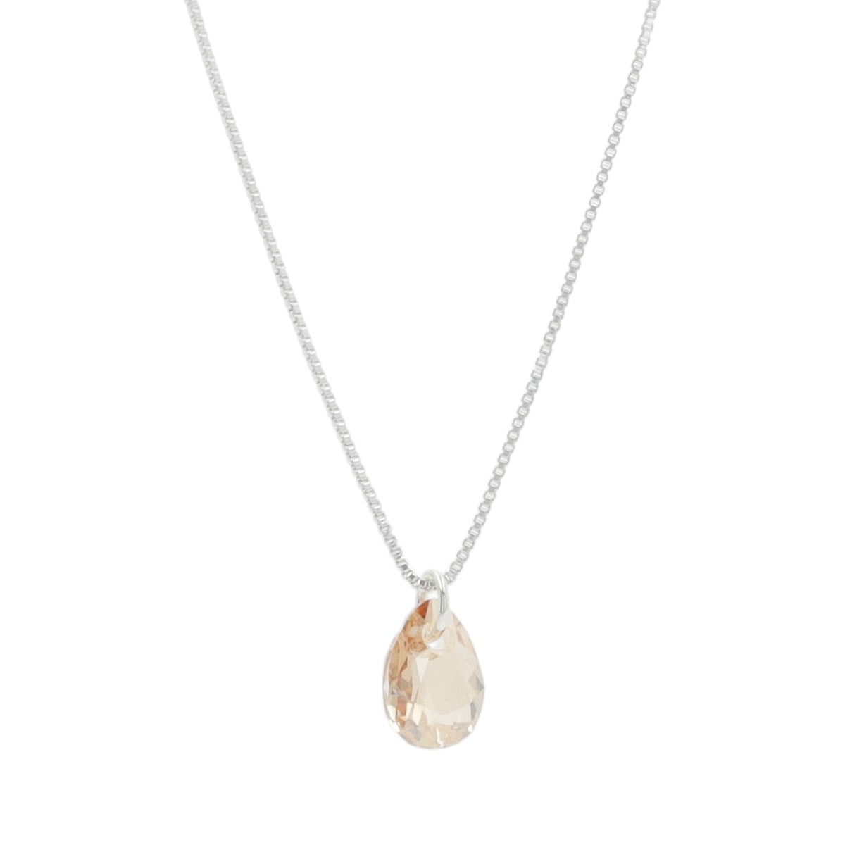 Collar Punto Luz Chic Ambar Plata - Joyas Gloss Crystal