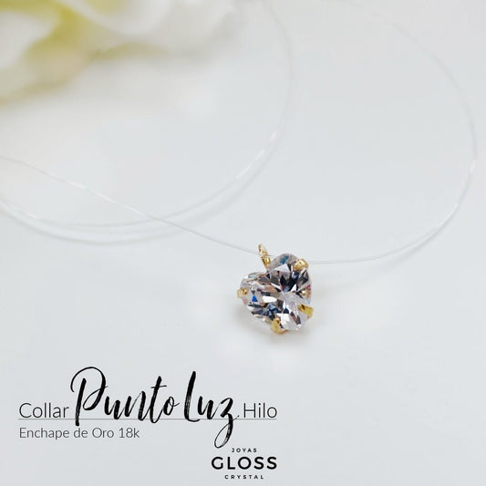 Collar Punto Luz Hilo Corazón - Joyas Gloss Crystal