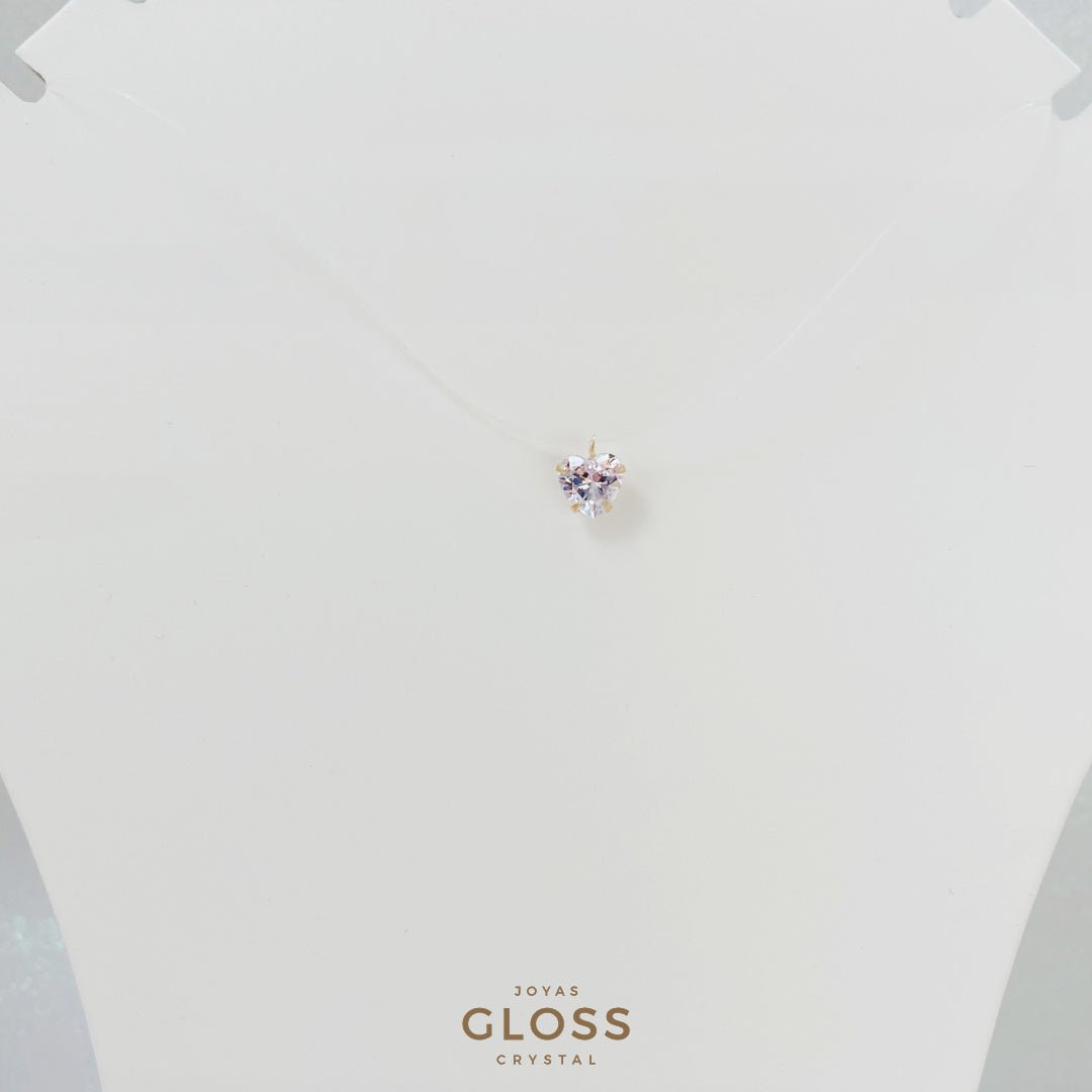 Collar Punto Luz Hilo Corazón - Joyas Gloss Crystal