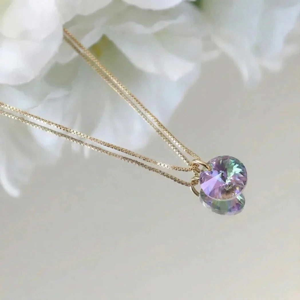 Collar Punto Luz Oro 18k Paraiso Swarovski - Joyas Gloss Crystal