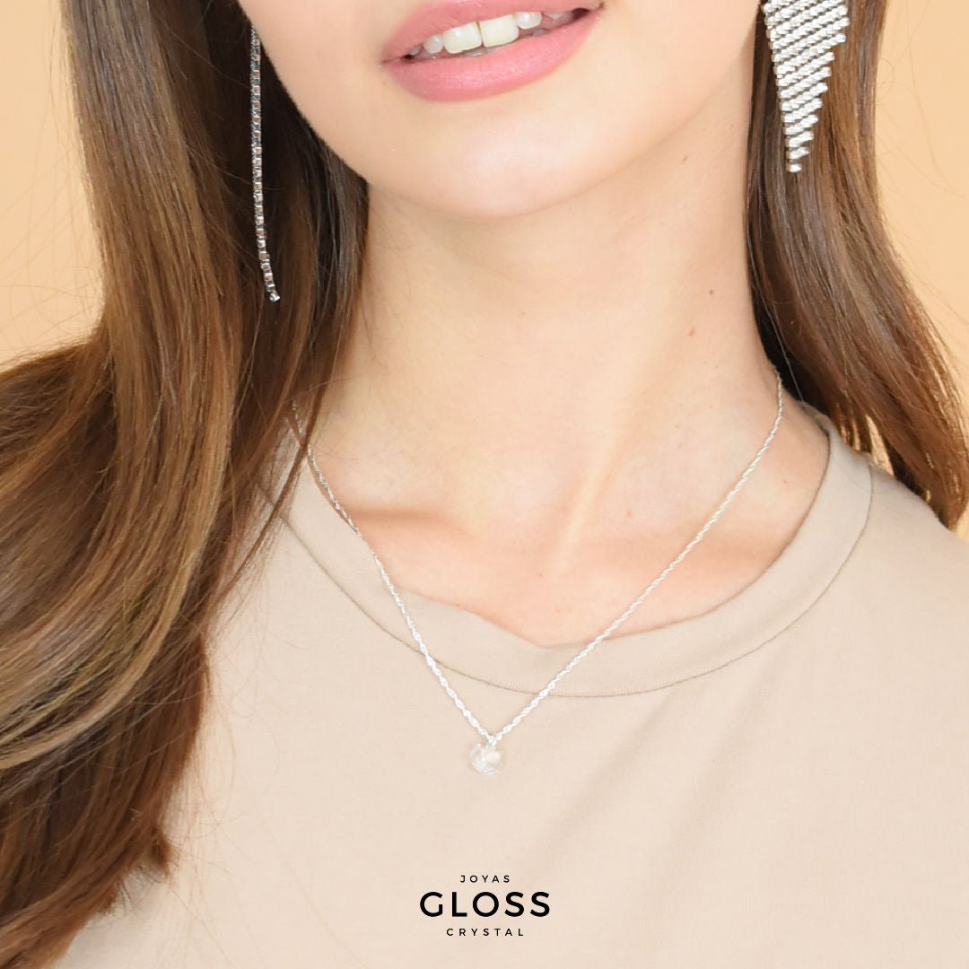Collar Punto Luz Plata - Joyas Gloss Crystal