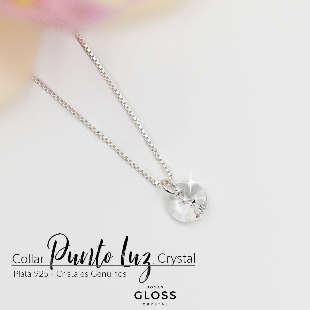 Collar Punto Luz Plata - Joyas Gloss Crystal