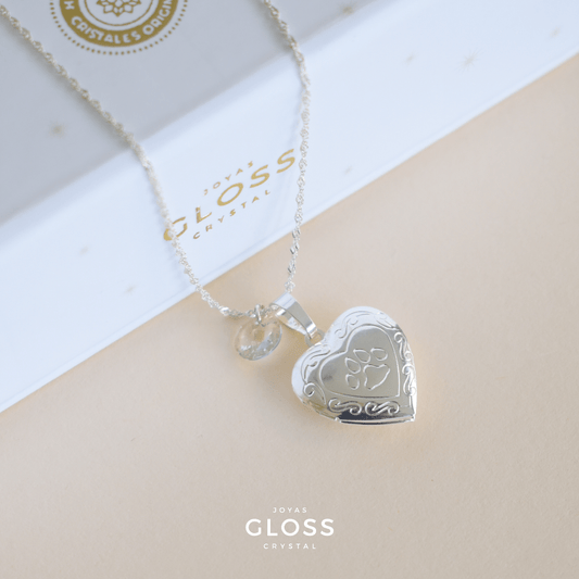Collar Relicario Mascota Plata - Joyas Gloss Crystal