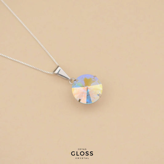 Collar Rivoli Aurora Boreal Rodinado - Joyas Gloss Crystal