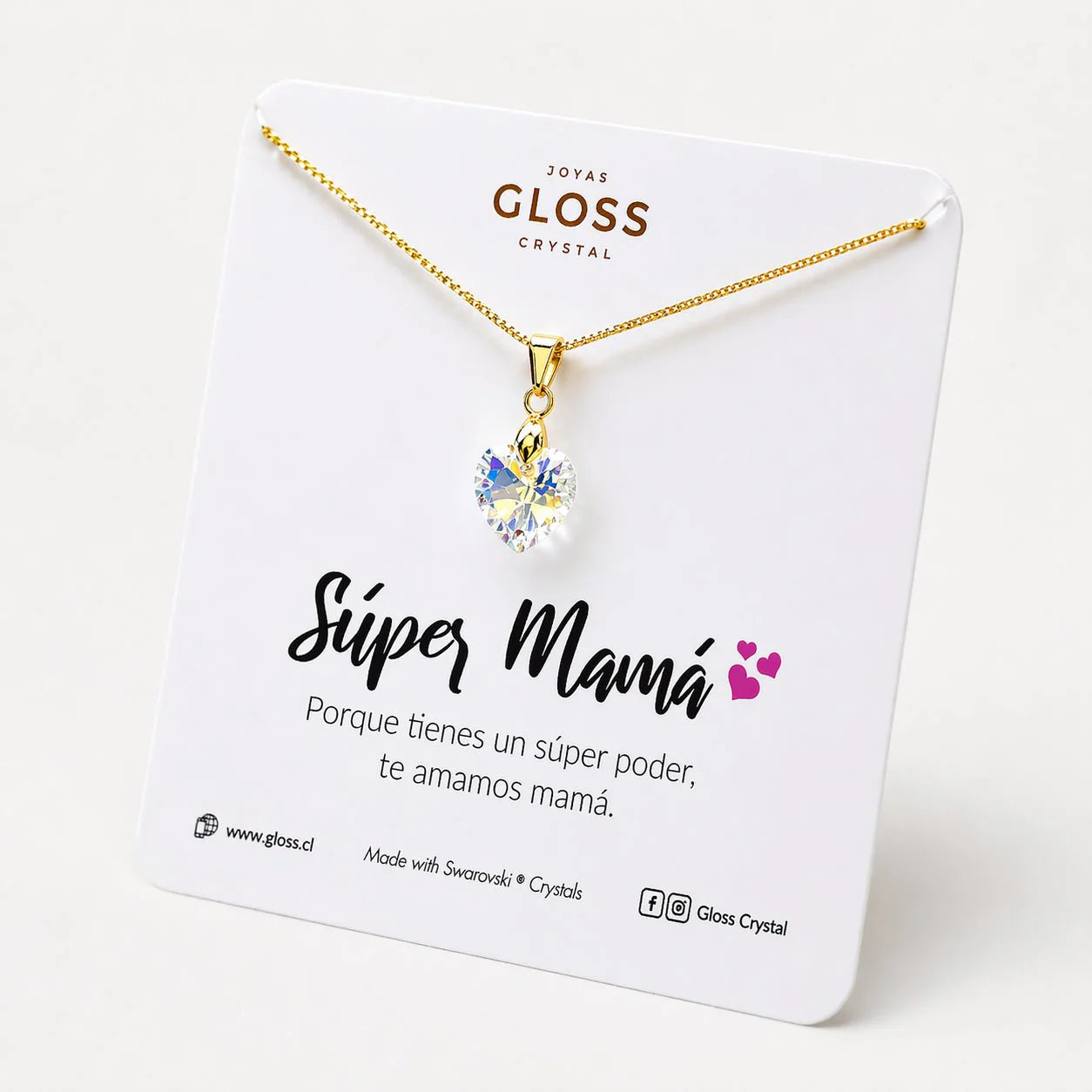Collar Súper Mamá Oro 18k - Joyas Gloss Crystal