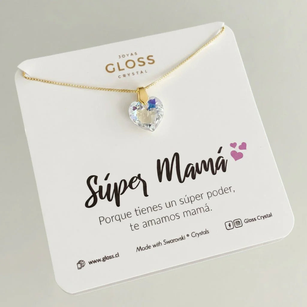 Collar Súper Mamá Oro 18k - Joyas Gloss Crystal