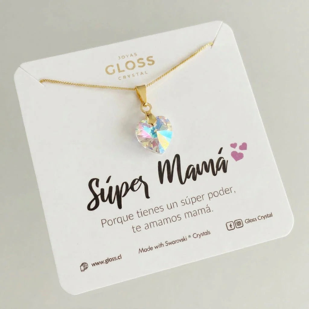 Collar Súper Mamá Oro 18k - Joyas Gloss Crystal