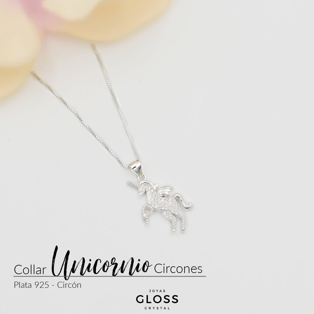 Collar Unicornio Circones - Joyas Gloss Crystal