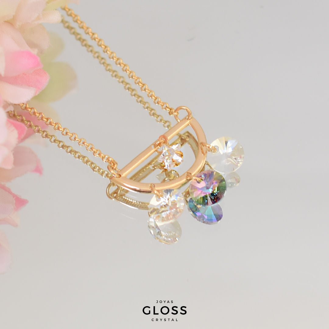 Collar Venus de Cristal Oro Swarovski - Joyas Gloss Crystal