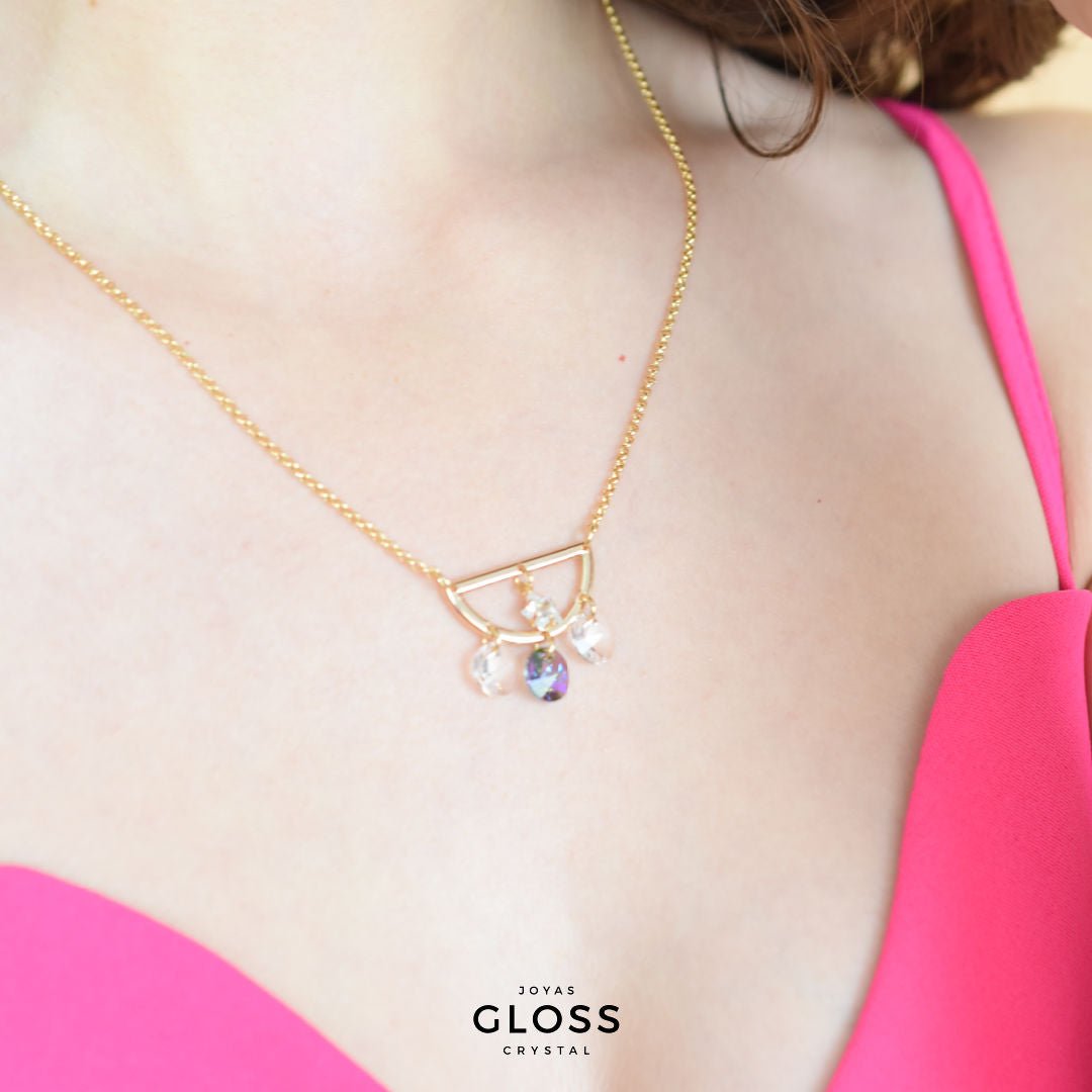 Collar Venus de Cristal Oro Swarovski - Joyas Gloss Crystal