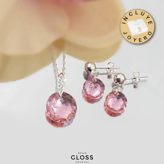 Conjunto Classic Cut Rose Swarovski - Joyas Gloss Crystal