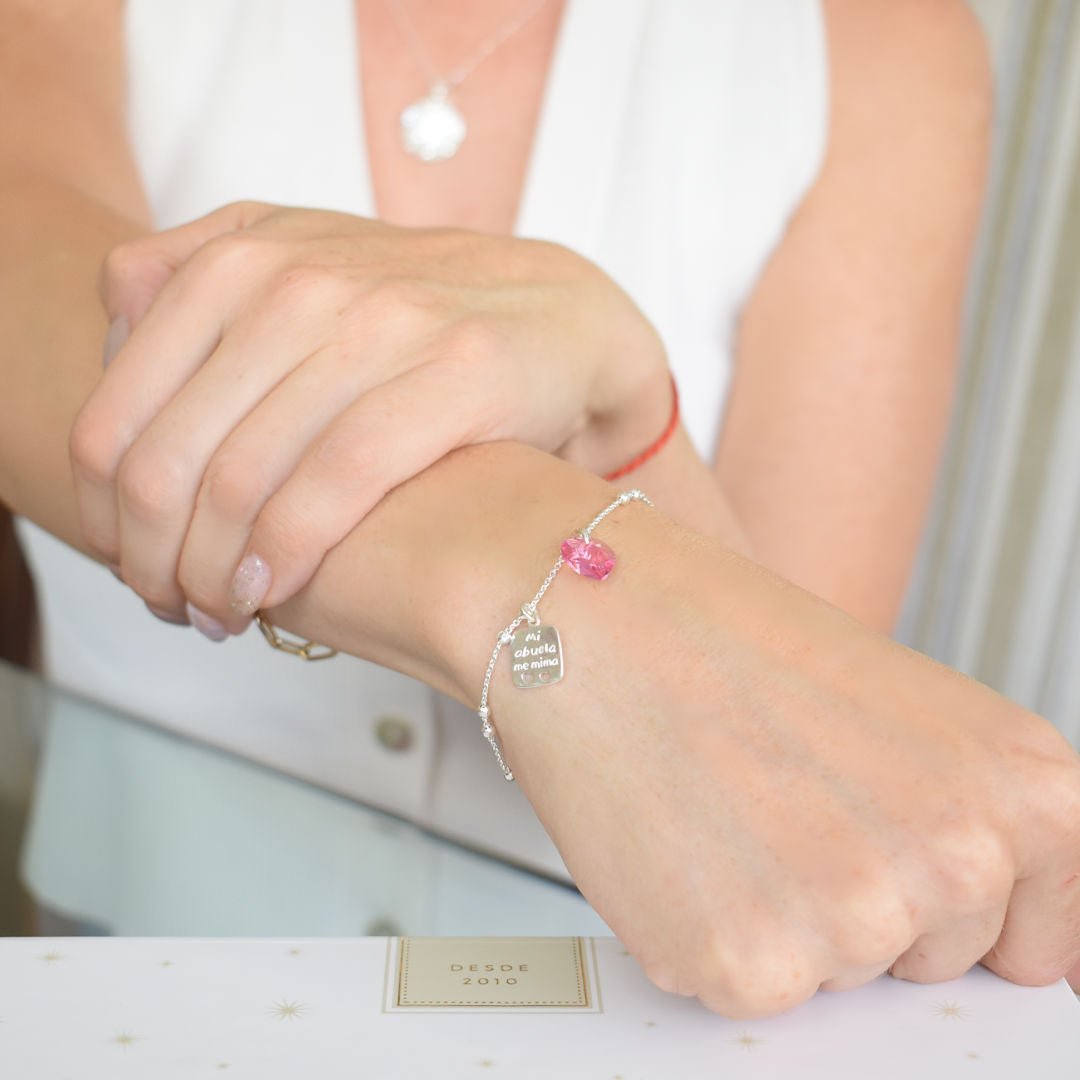 Pulsera Abuela Plata - Joyas Gloss Crystal