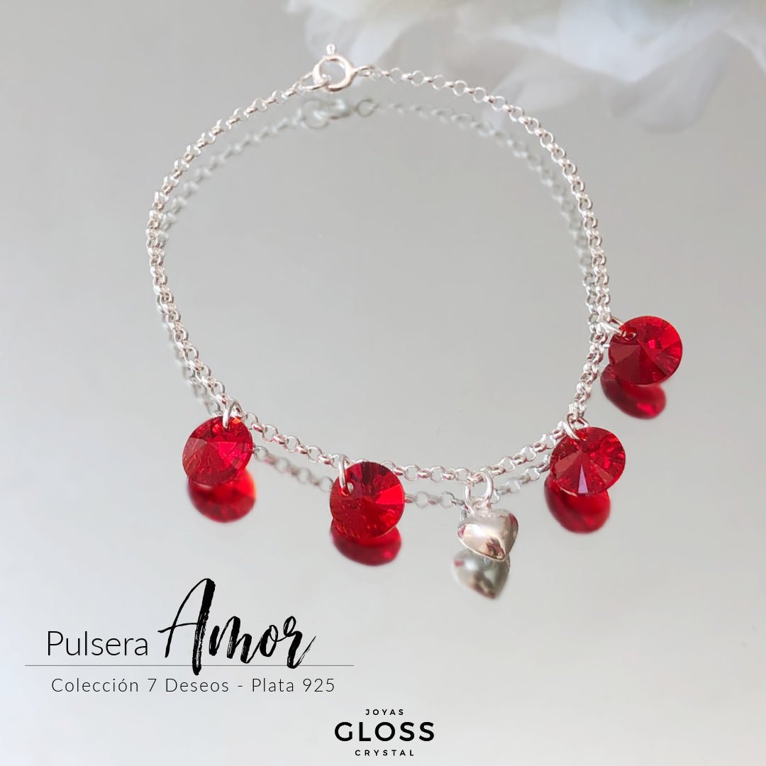 Pulsera Amor Cristal Genuino - Joyas Gloss Crystal