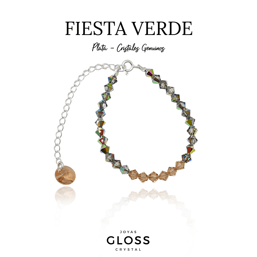 Pulsera Fiesta Verde - Joyas Gloss Crystal