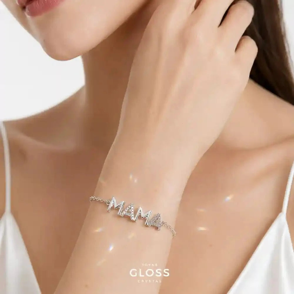 Pulsera Plata 925 Mamá Circones - Joyas Gloss Crystal