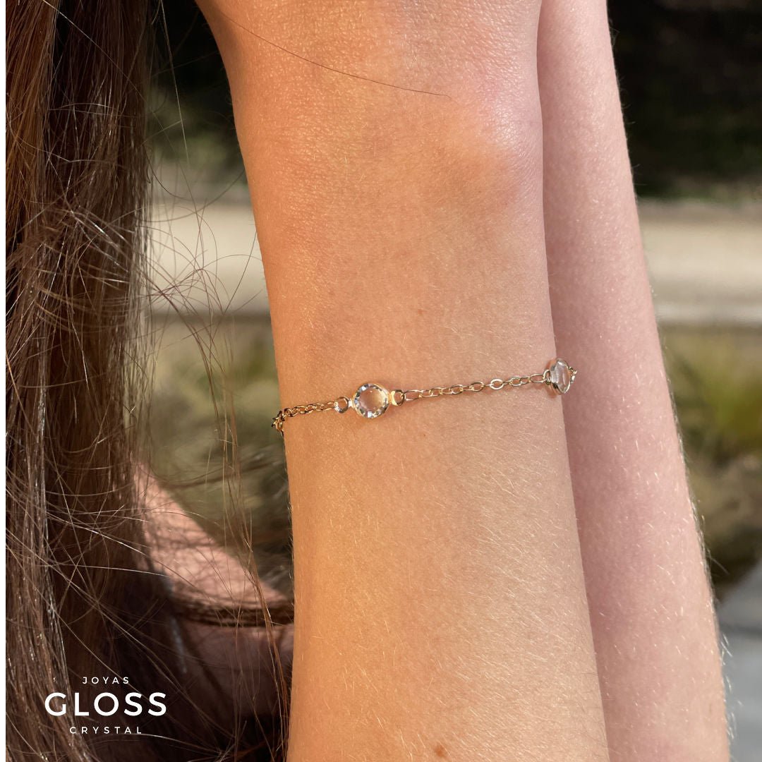 Pulsera Victoria Oro - Joyas Gloss Crystal
