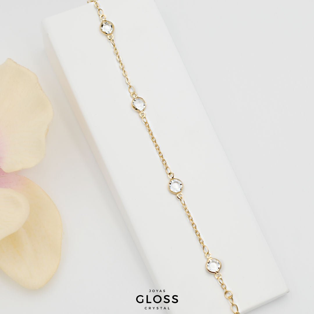 Pulsera Victoria Oro - Joyas Gloss Crystal